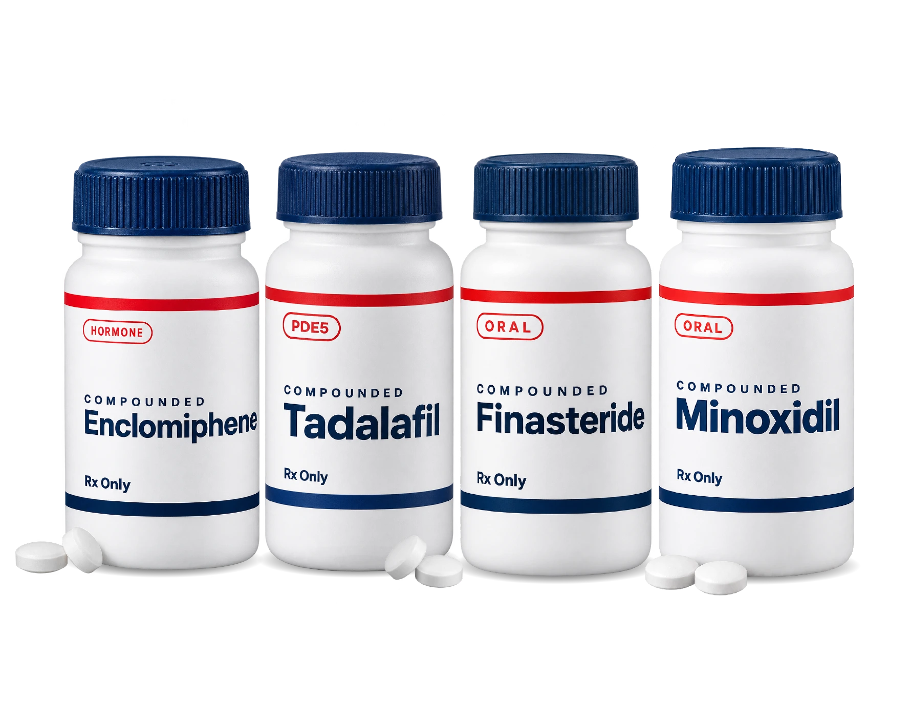 Enclomiphene + Tadalafil + Finasteride + Minoxidil bundle